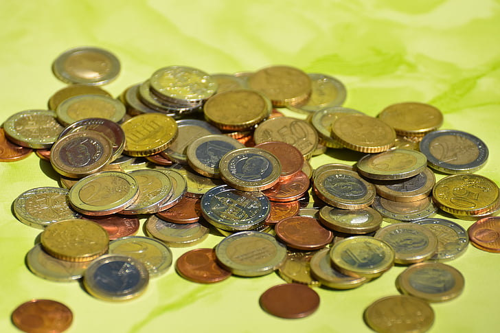 coins, currency, euro, cash and cash equivalents, reserve, finance, merit
