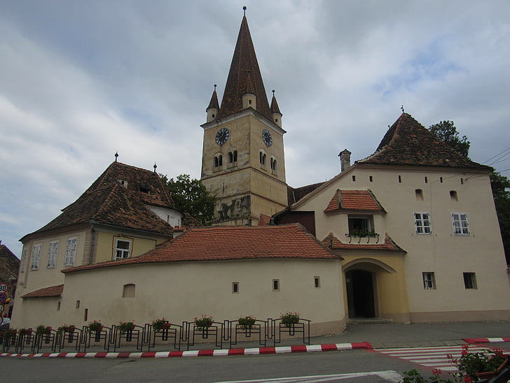 Cisnadie, Transylvanie, Église fortifiée, tour, Roumanie, architecture, Église
