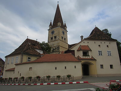 Cisnădie, Transilvania, Biserica fortificata, Turnul, România, arhitectura, Biserica