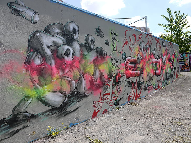 Street-art, Grafitti, Hintergrund, bunte, Farbe, künstlerische, cool