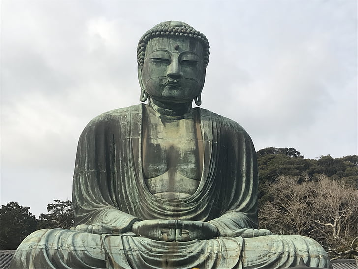 일본, 부처님, 사원, 동상, 고 대, 조각, 아시아