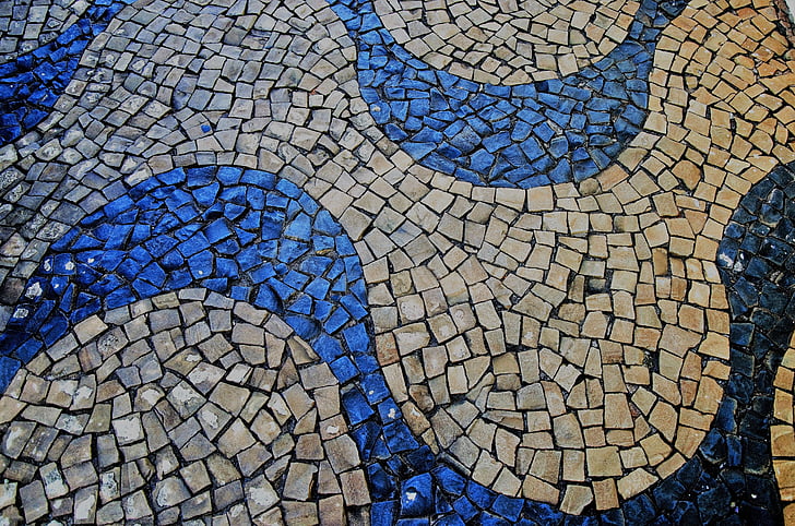 kõnnitee, korrus, maa, kivi, Portugali kivi