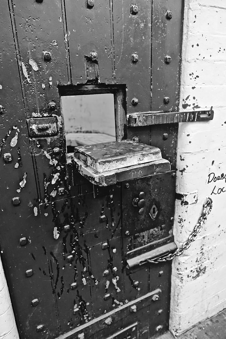 durvis, cietuma, serveri, šūna, cietumā, metāls, krimināllietās