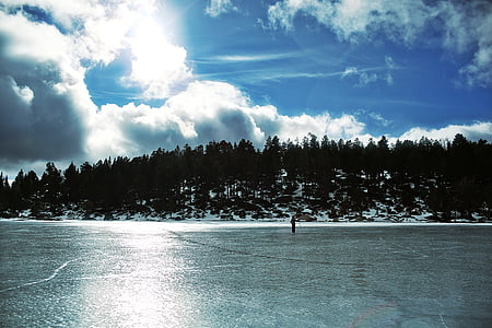 jezero, LED, sladoled, plava, krajolik, priroda, zamrznuta