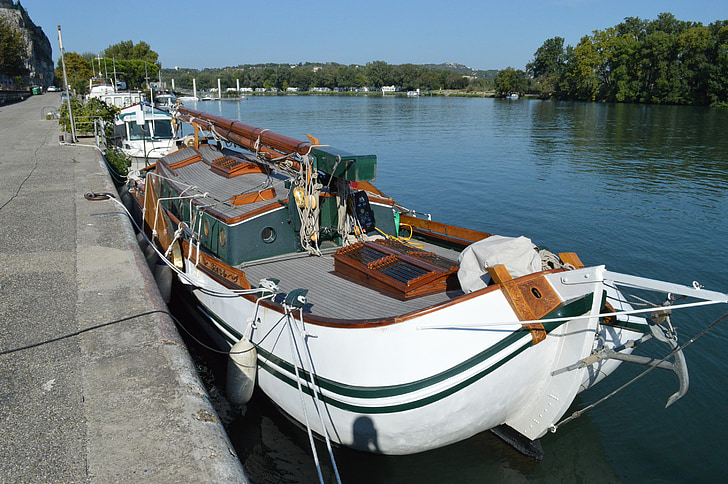 båt, floden, naturen, turism, vatten, Avignon, Europa