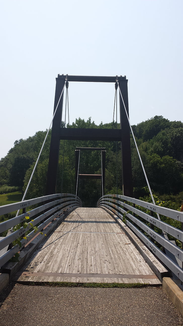 acél, híd, Burlington, Vermont, Intervale, Footbridge, híd - ember által létrehozott építmény