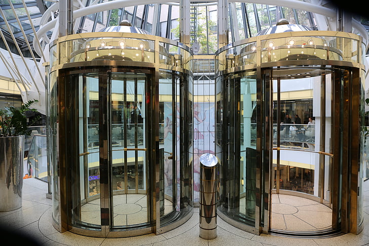 elevatorer, glas, Mall