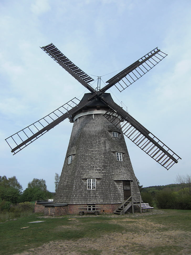 Benz, Molí de vent, Usedom, Pomerània Occidental de Mecklenburg-Schwerin, Molí, Molí de vent holandès