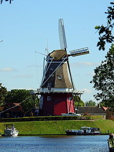 Mill, cối xay gió, xây dựng, bầu trời, cánh, Gió, Friesland
