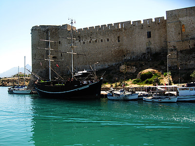 kyrenia, cyprus, castle, greek, mediterranean, turkish, northern