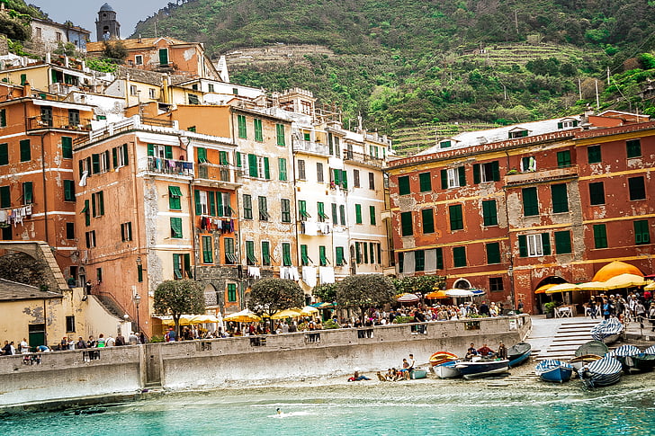 Cinque terre, İtalya, plaj, Amalfi coast, mimari, binalar, Sahil