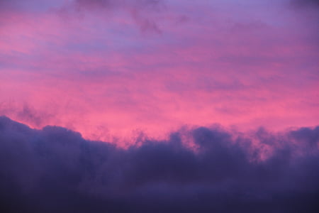 nebo, zalazak sunca, roza, plava