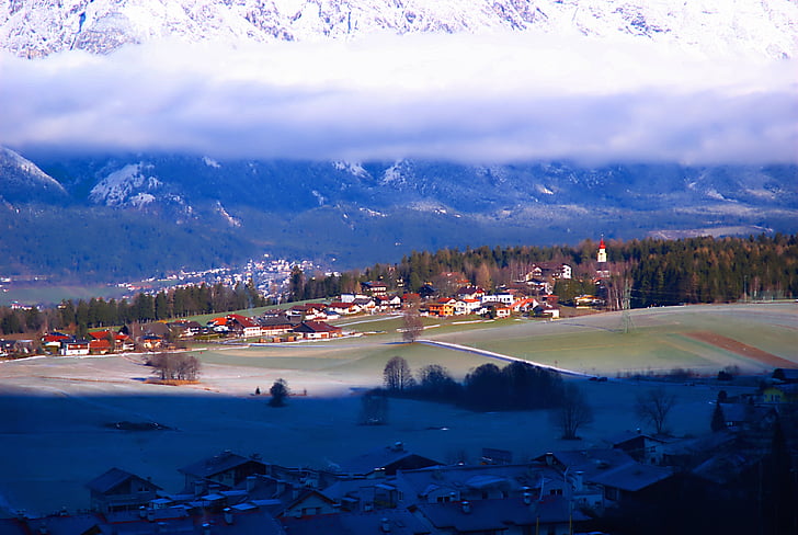 judensteing, Oostenrijk, schilderachtige, hemel, wolken, mist, Bergen