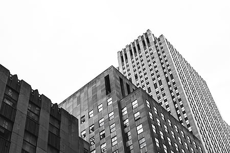 gris, haute, montée, bâtiment, bâtiments, architecture, Centre ville