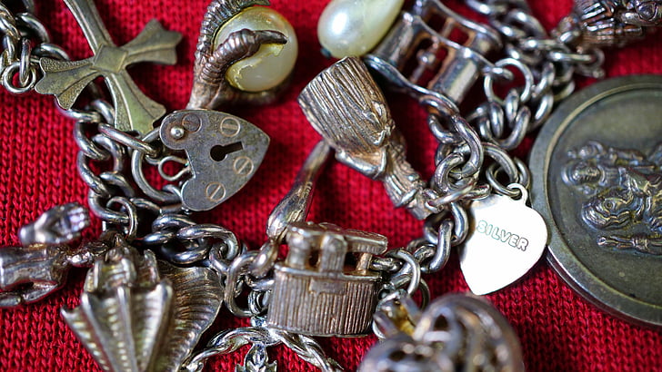 pulsera, cadena, moda, joyería, enlace, metal, metálicos