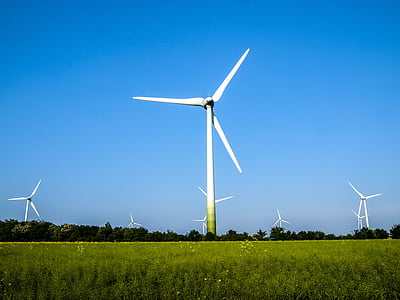 windräder, cảnh quan, năng lượng gió, nhà máy điện gió
