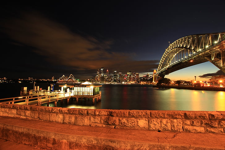 τοίχου, γέφυρα, Σίδνεϊ, λιμάνι, ορόσημο, τουριστικά, Αυστραλία