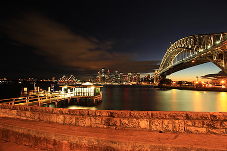 sienos, tiltas, Sidnėjus, uostas, orientyras, turizmo, Australija