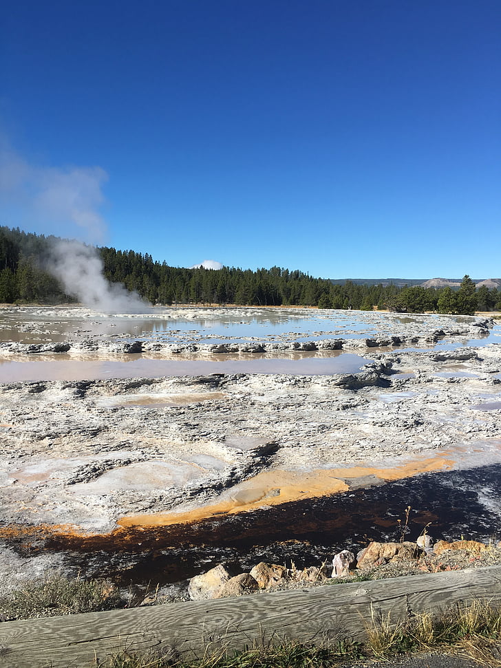 yellowstone, geyser, national, steam, water, geothermal, wyoming