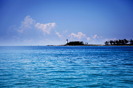 ön, vatten, Lighthouse, Ocean, Seascape, exotiska, natursköna