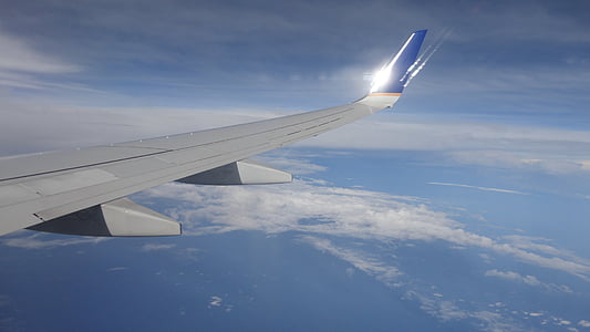 sparnai, orlaivių, debesys, lėktuvas, oro transporto priemonės, komercinis lėktuvas, dangus
