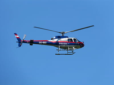 cielo, helicóptero, cielo, policía, protección, hélice, azul
