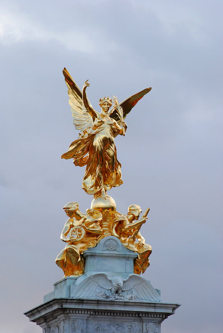 Statue, kuldne, skulptuur, kuld, Monument, kulla värvi, taevas