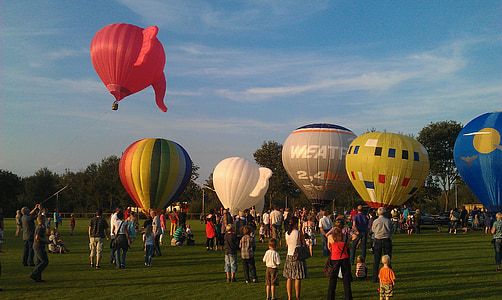 globo de aire caliente, balón, colorido, Inicio, entra en fase de, Lárgate, Festival