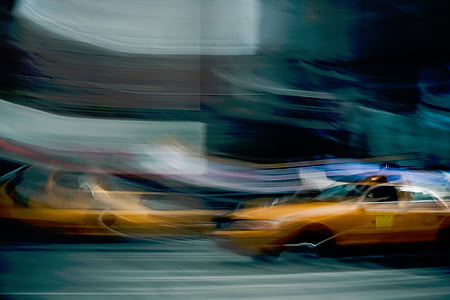taxi, megfelelőségértékelő testületek, mozgás, blur, hosszú, expozíció