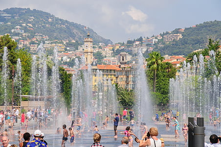 nice, summer, water feature, côte d ' azur, france, south of france