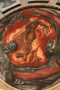 과 달라 하 라, 1921 년, 멕시코, 오스피치오 카바냐스, 불의 남자, 호세 클레 멘 테 orozco, 멕시코 muralist