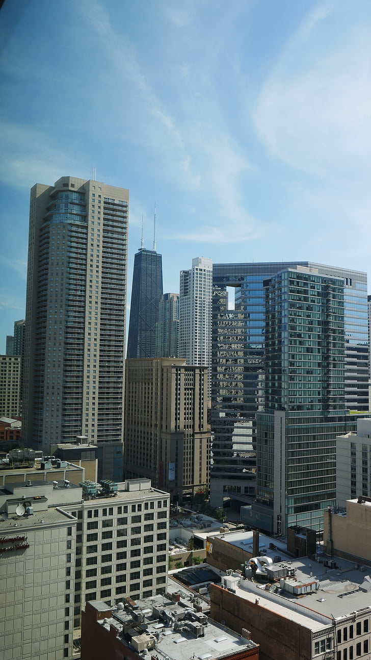 skyskraber, City, Chicago, bybilledet, Downtown, Office, Business