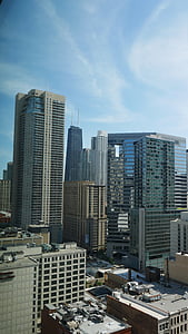skyskrapa, staden, Chicago, stadsbild, Downtown, Office, företag