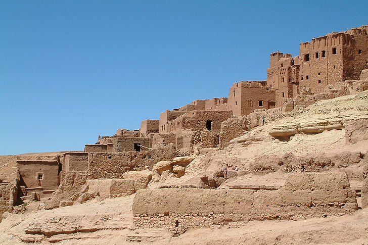 Maroc, ACI-benhaddour, village, désert, logement, sable, histoire