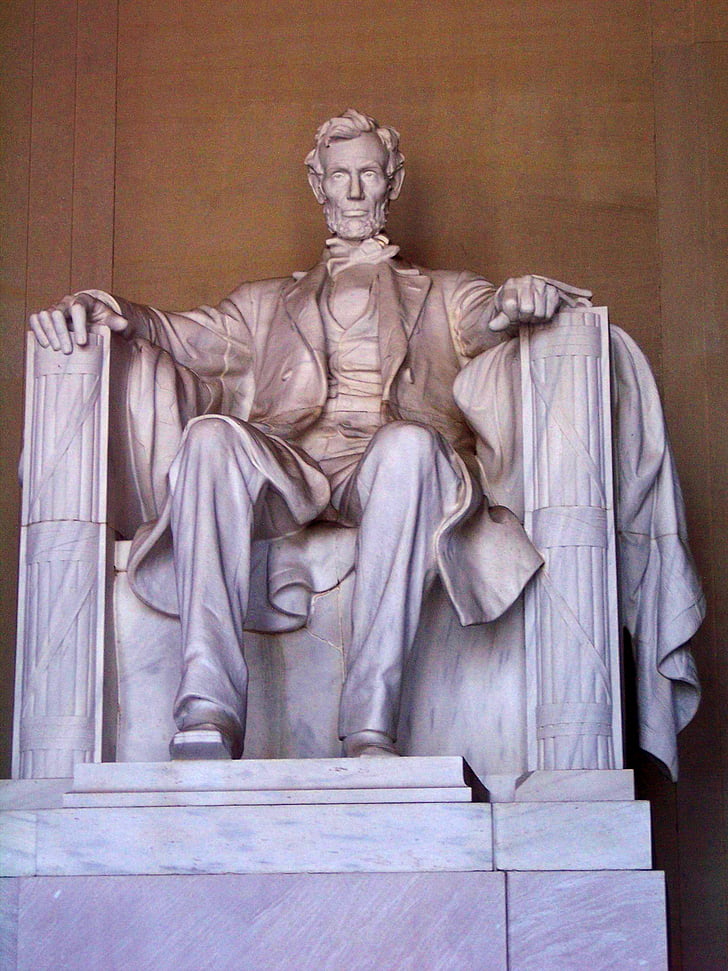 Lincoln, Lincoln monument, Washington, Washington dc, staty, skulptur, resmål