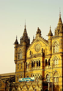 CST, Stasiun Kereta, bangunan, Mumbai, India