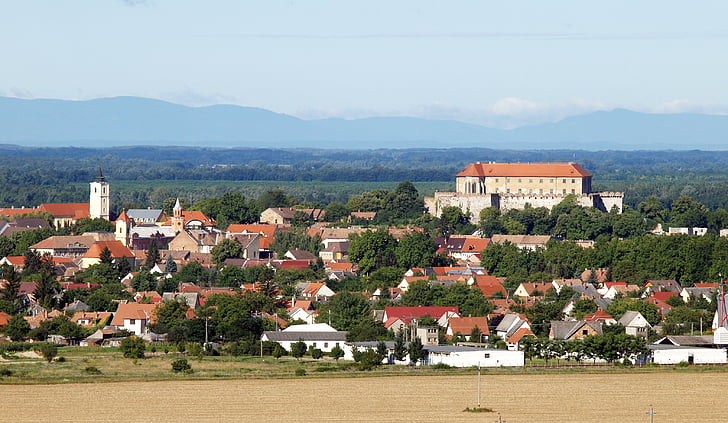 Baranya, Siklós, Château, ville, colline du château, bâtiment, paysage urbain
