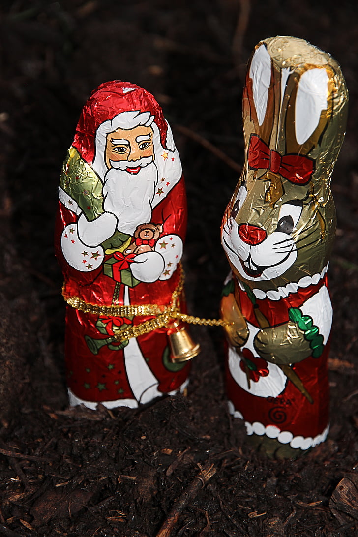 Santa claus, Nicholas, Vánoční, obrázek, čokoláda, sladkosti, červená