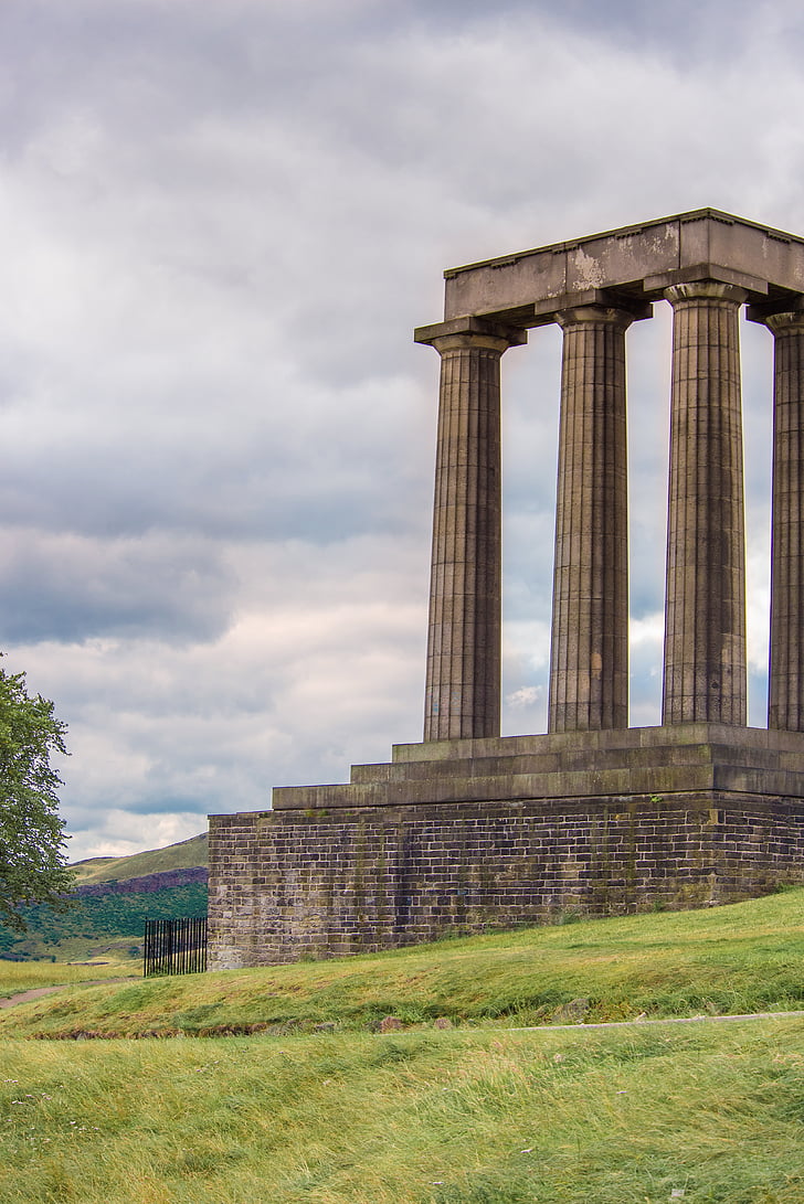 monument nacional d'Escòcia, Edimburg, Nacional, Monument, Escòcia, turó, inacabat