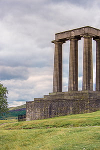 nationella monument i Skottland, Edinburgh, nationella, monumentet, Skottland, Hill, oavslutade