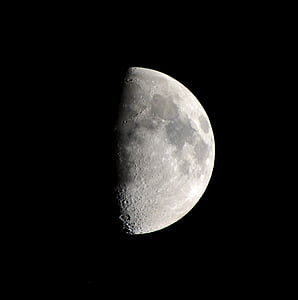 månen, himlakropp, halvmåne, månens yta