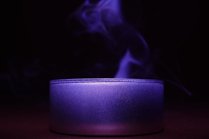 violeta, humo, oscuro, noche, luz, vela, púrpura