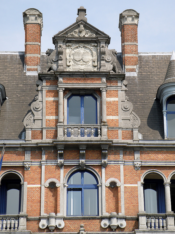Antwerpen, Belgien, hus, balkong, arkitektur, gamla, historiska