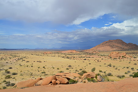 africa, steppe, savannah, nature, landscape, dry, namibia