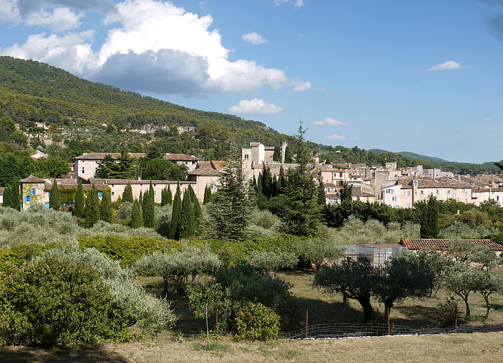 làng cũ, Provence, Aups, đẹp như tranh vẽ, phố cổ, làng, tháp chuông