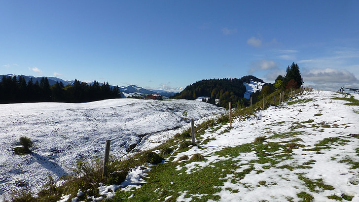 Allgäu, blast zima, śnieg, góry, panoramy, Alpe, Szwajcaria säntis