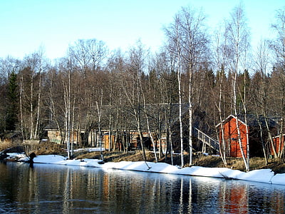 Oulu, Finnország, táj, festői, Családi házak, Lakások, építészet