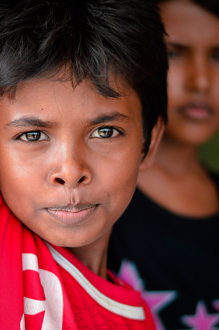 portré, fiú, szemét, burmai emberek, Acehben, lhoksukon