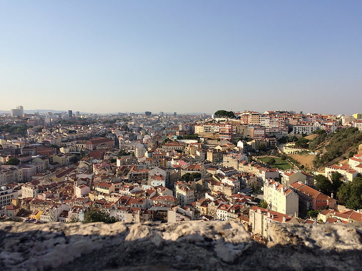 Lisboa, ciudad, Portugal, Ver, paisaje urbano, zona alta, Monumento