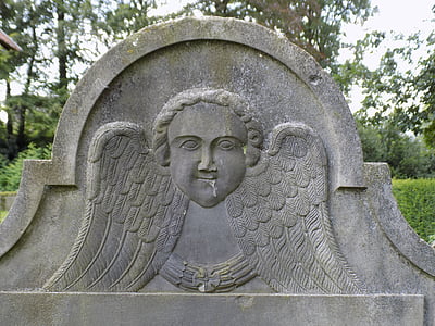 Pierre tombale, ange, religion, cimetière